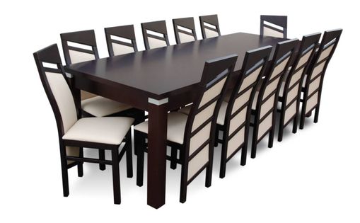 Piękny duży stół Mst-8 100x200/300 i 12 krzeseł NOWY 2 lata GW wenge