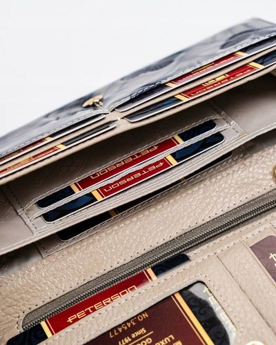 duży, skórzany portfel damski na zatrzask i bigiel - peterson na Arena.pl