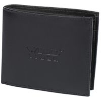 poziomy skórzany portfel męski marki wild tiger - czarny