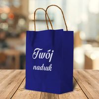 Granatowa torba papierowa 24 x 32 x 10 cm z Twoim nadrukiem