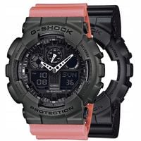 ZESTAW G-SHOCK GA-100-1A1ER SZARY RÓŻOWY