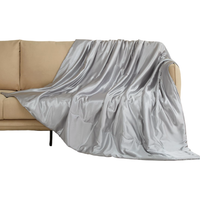 Koc 150x200 Szary Narzuta na Łóżko Sofę Miękki Plusz Króliczy Dwustronny