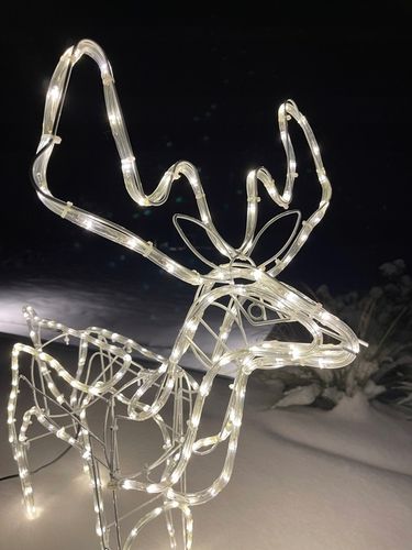 RENIFER ŚWIECĄCY LED DUŻY Z RUCHOMĄ GŁOWĄ BIAŁY CIEPŁY IP44 ZEWNĘTRZNY na Arena.pl