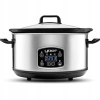 Wolnowar Garnek ceramiczny Slow Cooker Yoer INOX LCD 280W 4,5L +Programator