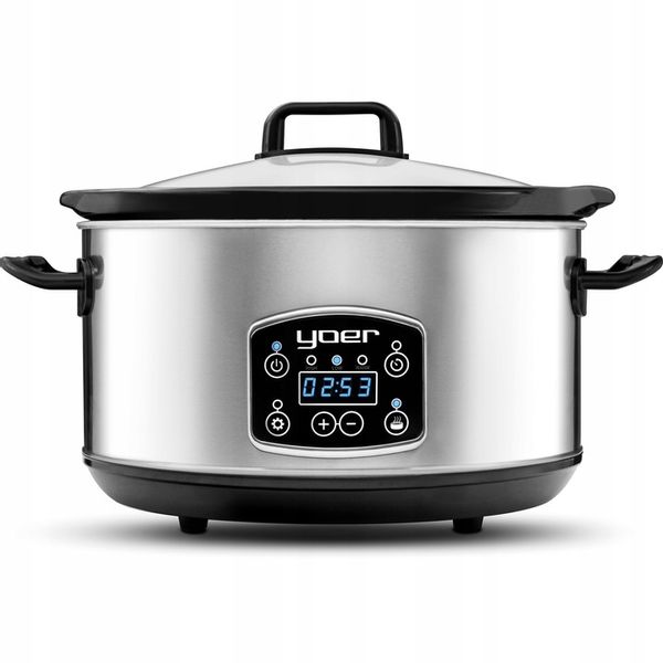 Wolnowar Garnek ceramiczny Slow Cooker Yoer INOX LCD 280W 4,5L +Programator zdjęcie 1