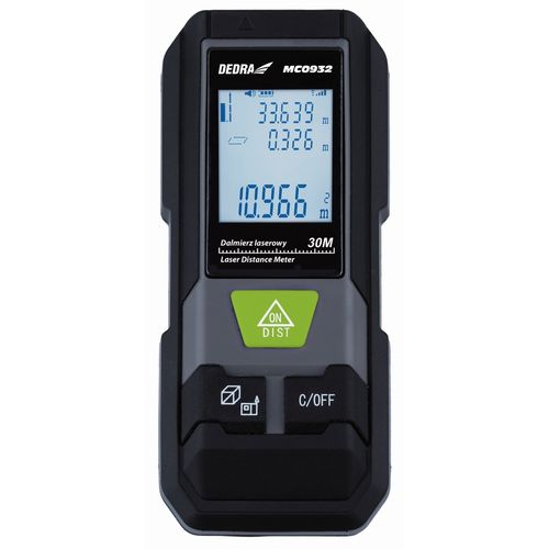 Dalmierz laserowy 30m, DEDRA MC0932, mini dalmierz DALMIERZ LASEROWY URZĄDZENIE POMIAROWE MIARA LASEROWA na Arena.pl