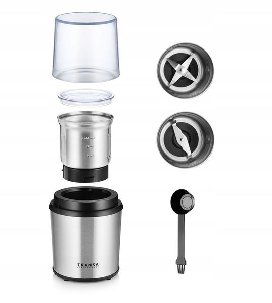 Młynek ROZDRABNIACZ 2w1 do ziaren kawy ziół orzechów TRANSA 300W zdjęcie 7