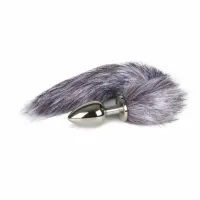 sinner gear fox tail aluminium - model z futrzanym ogonem, srebrny