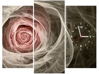 90CM 70 ZEGAR 3 ELEM RÓŻA KTALNA JASNY RÓŻ SCIENNY DRUK