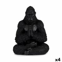 Emaga Figurka Dekoracyjna Goryl Yoga Czarny 16 x 28 x 22 cm (4 Sztuk)