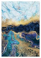 Plakat abstrakcja złota niebieska 70x100 cm