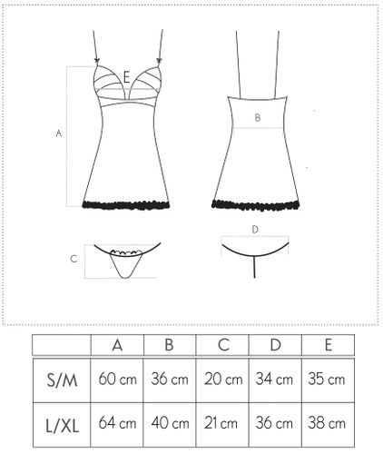TIULOWA KOSZULKA NOCNA Z PUSZKIEM STRINGI L/XL na Arena.pl