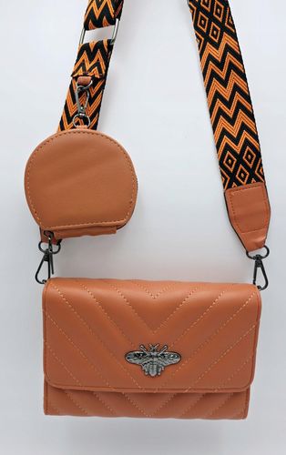 Victoria J. - torebka przeszycia pszczoła pasek BOHO pomarańczowy VJ-942 na Arena.pl