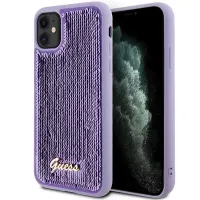 Etui Guess Sequin Script Metal na iPhone 11 / Xr - fioletowe