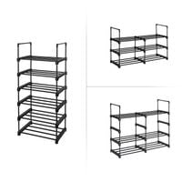 Regał na buty loftowy 6 półek 45x30x106 cm czarny stojak