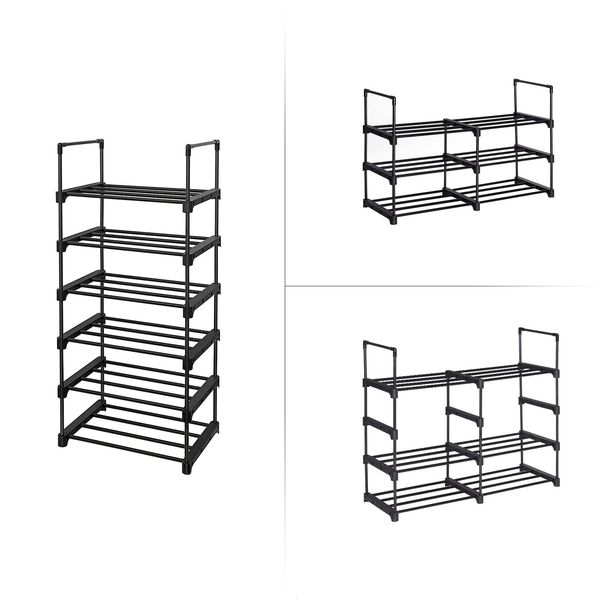 Regał na buty loftowy 6 półek 45x30x106 cm czarny stojak zdjęcie 1