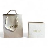 Zestaw Dior torba i pudełko 14,5x14,5x6,5 cm biały fakturowany karton