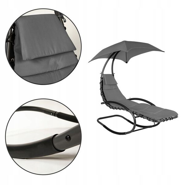 Leżak metal szary ModernHome zdjęcie 5