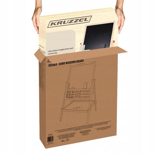 Tablica Magnetyczna Suchościeralna Kredowa Stojąca Dwustronna Drewniana 6w1 na Arena.pl