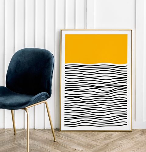 Plakat abstrakcja żółta czarna pattern 61x91 cm na Arena.pl