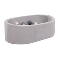 basen z kulkami Oval aksamit szary MAŁPISZON
