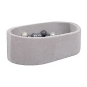 basen z kulkami Oval aksamit szary MAŁPISZON