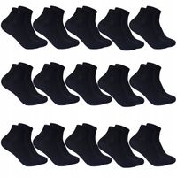 15x WYŻSZE STOPKI Męskie Skarpetki Bawełniane Krótkie skarpety Czarne 40-43