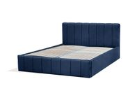Granatowe łóżko tapicerowane NINA / R81 140x200 cm