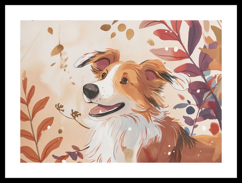Plakat 42x29,7cm Collie Jesienną Porą zdjęcie 3