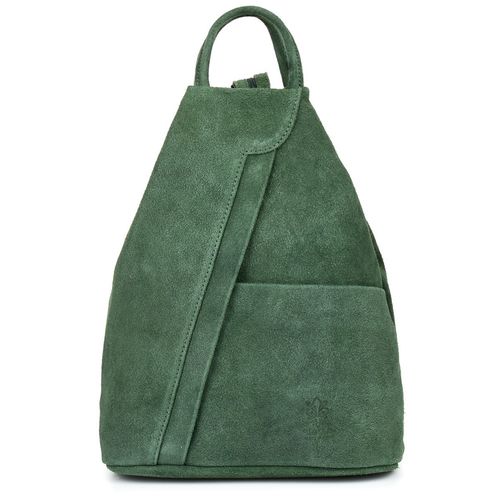 VERA PELLE plecak damski zamszowy trójkątny z suwakiem V010 c.zielony na Arena.pl