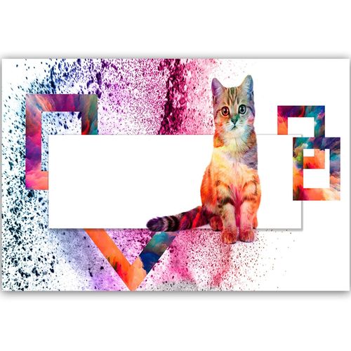 Deco Panel, Wielokolorowy kot 60x40 na Arena.pl