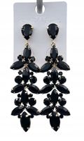 kolczyki z czarnymi kryształkami 9cm