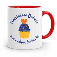 Kubek Czerwony Dla Babci Najsłodsza Babcia Z Nadrukiem Ze Zdjęciem