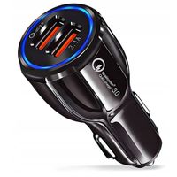 UNIWERSALNA ŁADOWARKA SAMOCHODOWA 2x USB 12V/24V QUICK CHARGE 3.0