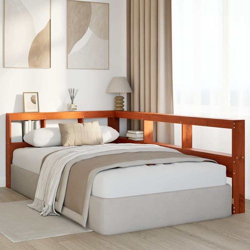 Regał na książki z zagłówkiem, woskowy brąz, 120 cm, sosnowe na Arena.pl