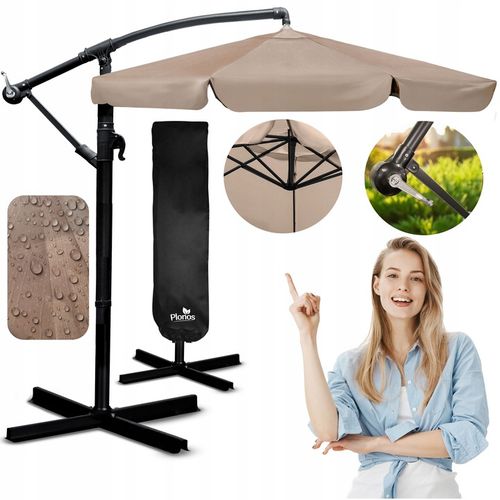 Parasol ogrodowy duży składany z wysięgnikiem pokrowiec 6 segmentów Ø 350cm na Arena.pl