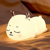 CocoSugar Lampka Nocna LED USB w Kształcie Jelenia 7 Trybów Kolorów