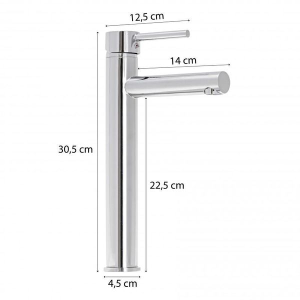 Zestaw wysoka bateria umywalkowa stojąca i korek klik-klak chrom - Yoka zdjęcie 13