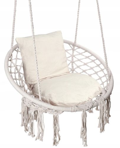 FOTEL WISZĄCY OGRODOWY KRZESŁO HUŚTAWKA DO OGRODU DOMU BUJAK Z PODUSZKAMI na Arena.pl