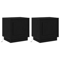 Szafka Nocna z 2 pcs Czarny 44 x 34.5 x 45 cm