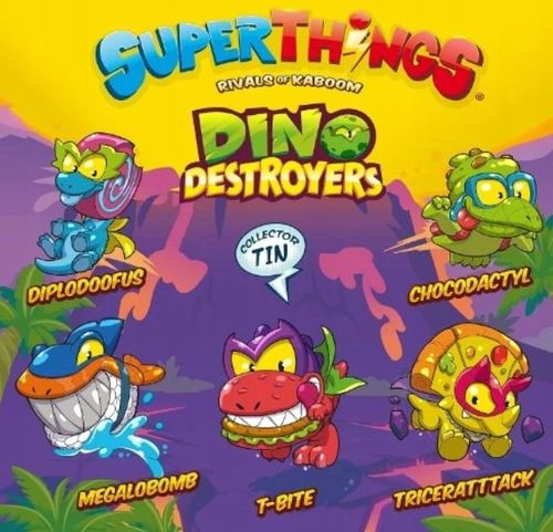 SUPER ZINGS Things Tin Dino Destroyers Puszka Metalowa 5 Figurek na Arena.pl