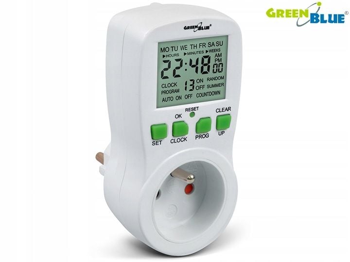 WYLACZNIK BOJLER PROGRAMATOR CZASOWY CYFROWY TIMER 3680W GreenBlue GB107 zdjęcie 4