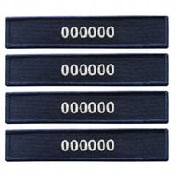 ZESTAW 4x NUMER IDENTYFIKACYJNY policyjny na mundur NUMER SŁUŻBOWY GRANAT