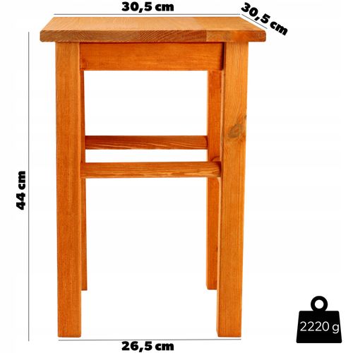 KADAX Drewniany Taboret Stolek Kuchenny Solidny Olcha Kwadratowy na Arena.pl