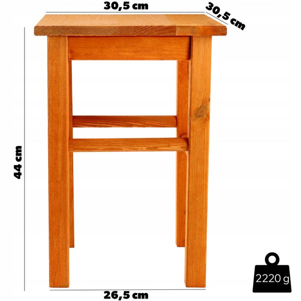 KADAX Drewniany Taboret Stolek Kuchenny Solidny Olcha Kwadratowy zdjęcie 3