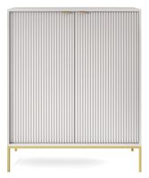 Komoda Delicious wysoka ryflowana szara złote nogi