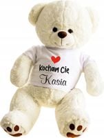PLUSZOWY Beżowy MIŚ z koszulką prezent na walentynki z imieniem HAFT