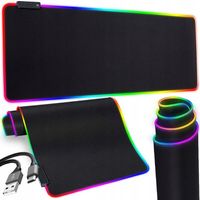 DUŻA GAMINGOWA PODKŁADKA POD MYSZKĘ RGB XXL PODŚWIETLANA LED MATA NA BIURKO