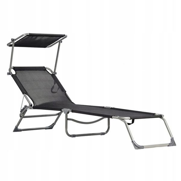 Leżak metal czarny ModernHome zdjęcie 1