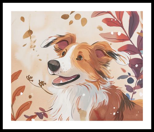 Plakat 60x50cm Collie Jesienną Porą na Arena.pl